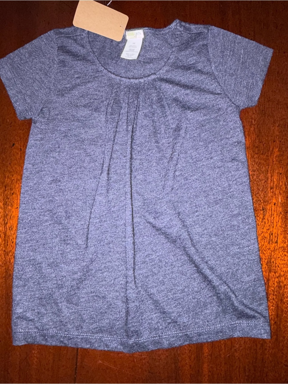 Crewcuts Navy Blue Short Sleeve Open Pleated Top